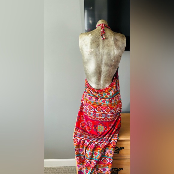 Boho style long halter backless dress - Picture 2 of 6